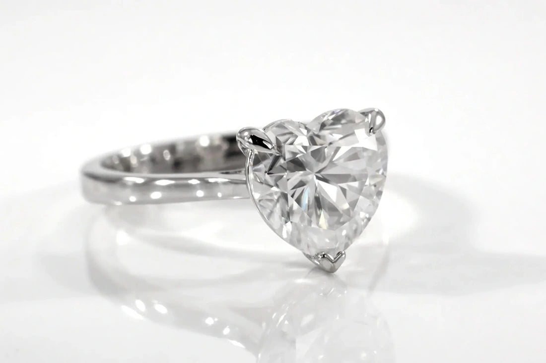 affordable heart cut white gold 2-carat lab created diamond solitaire engagement ring