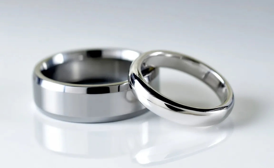 white gold men's and women's wedding bands at Quorri