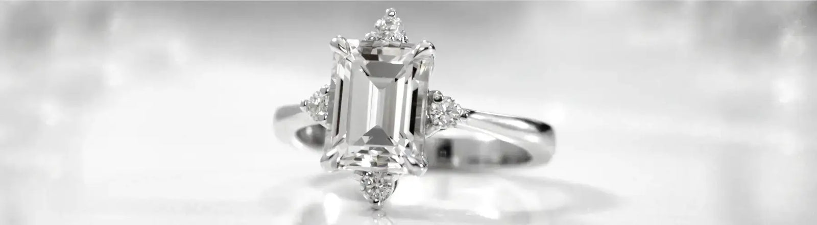 emerald cut halo lab created diamond engagement rings Quorri