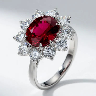 ruby and lab diamond ring