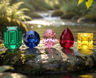 Premium PureGem lab grown ruby sapphire and emerald gemstones collection by Quorri