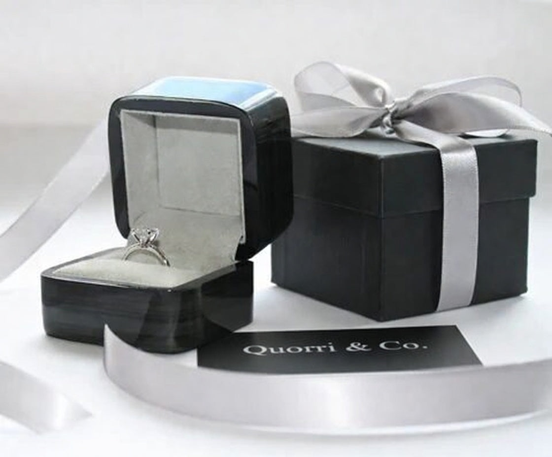 designer lab grown engagement rings in solid gold and platinum at Quorri