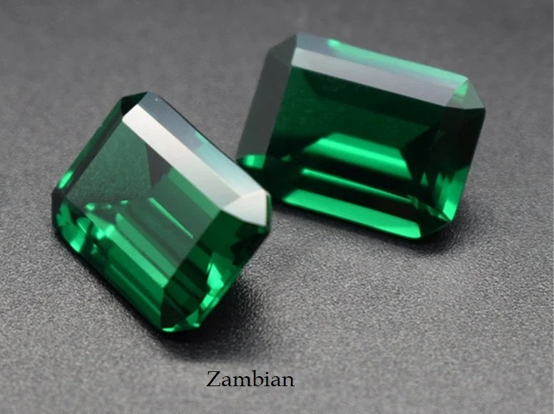 3 carat lab grown Zambian green emerald Quorri