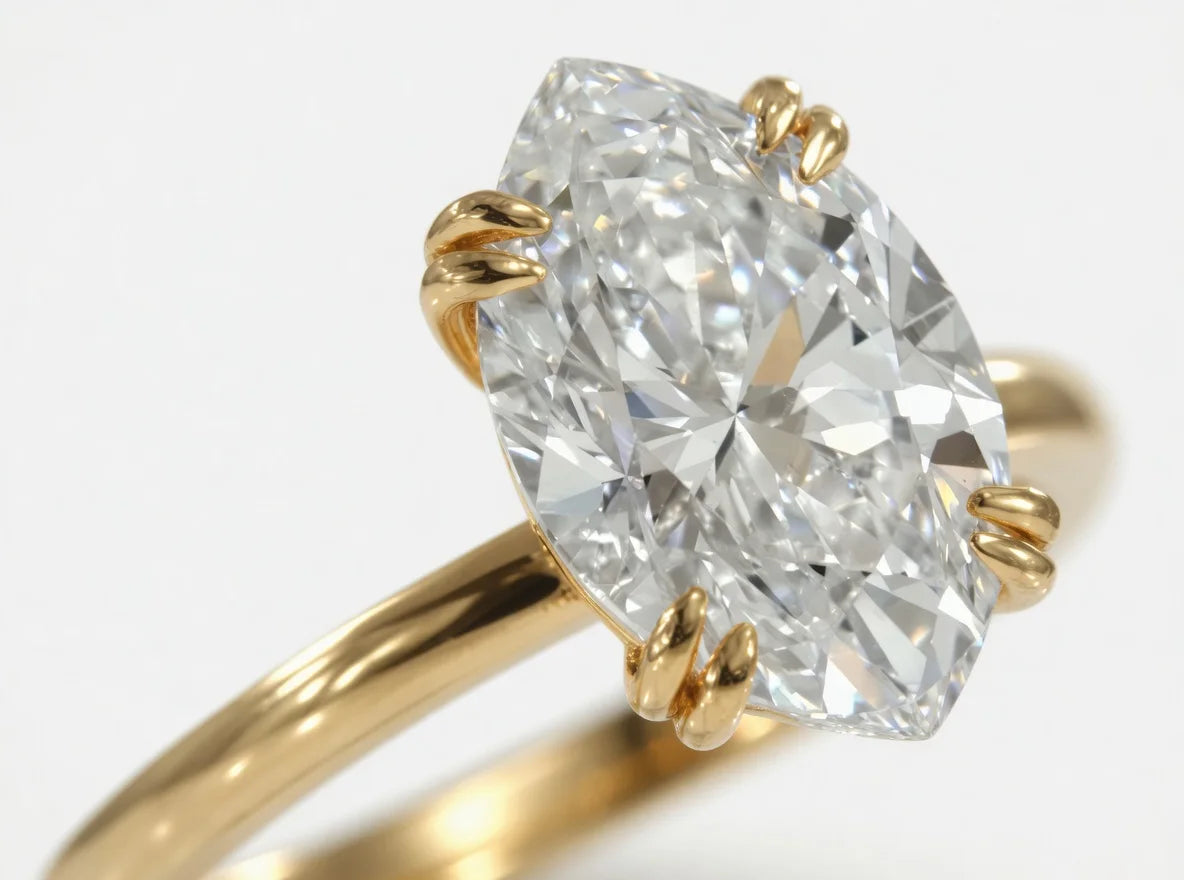 Ready‑to‑ship lab diamond engagement ring in yellow gold by Quorri