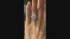 designer 18k white gold antique dual claw prong filigree 3 carat cushion lab grown diamond engagement ring Quorri