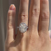 designer white gold three-sided accented band 4 carat oval halo lab made diamond engagement ring Quorri