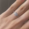 accented solitaire with 2 carat round lab grown diamond in solid gold and platinum Quorri