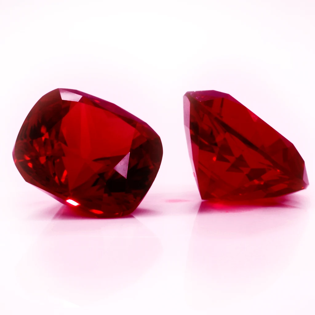 elongated cushion cut blood red genuine cultured lab grown ruby Canada