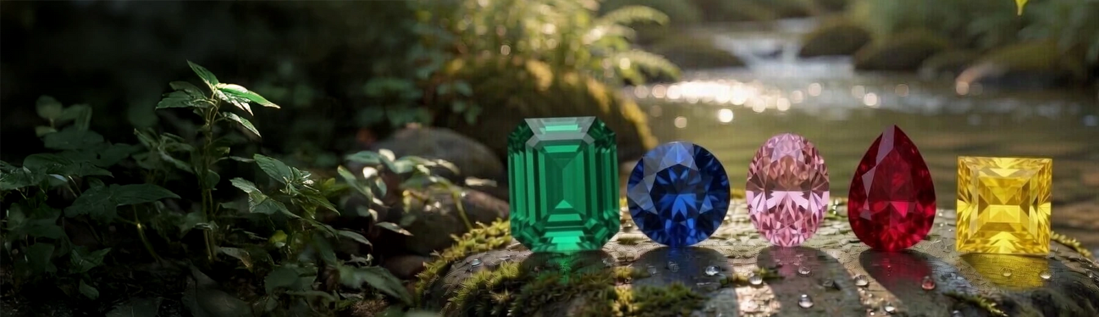 Premium lab grown ruby sapphire and emerald gemstones collection by Quorri PureGem"