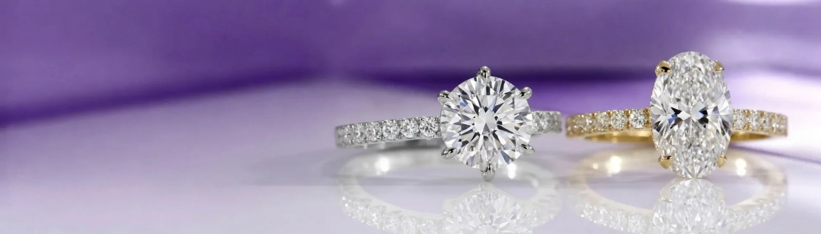 popular round and oval lab diamond ring styles