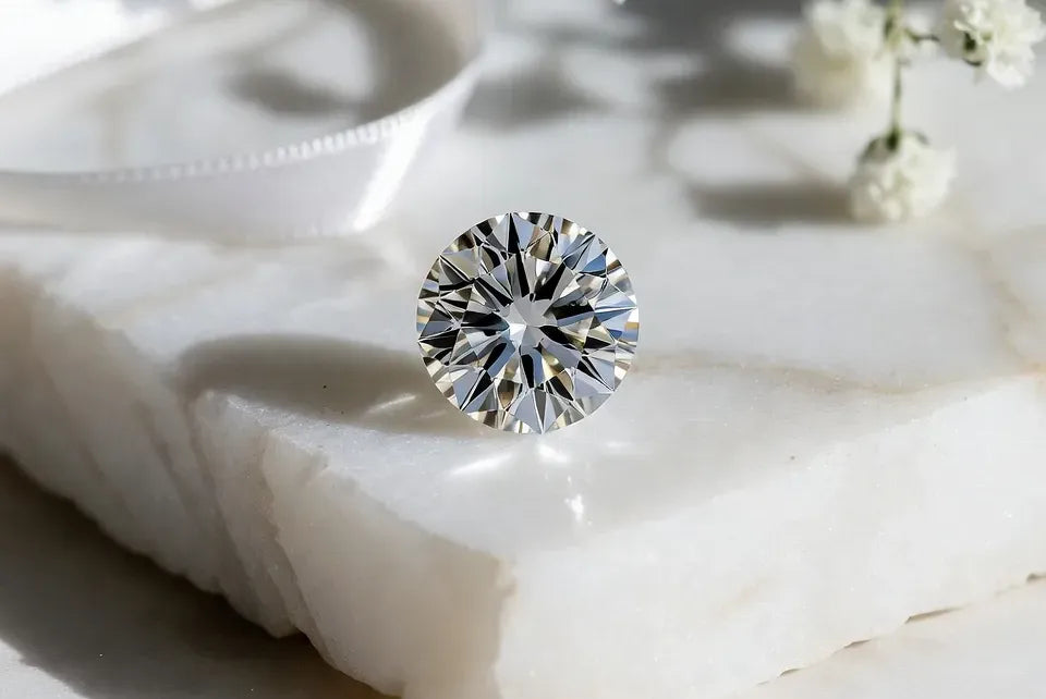round brilliant lab diamond on marble for Quorri excellence standards