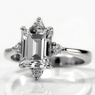 unique emerald lab diamond ring