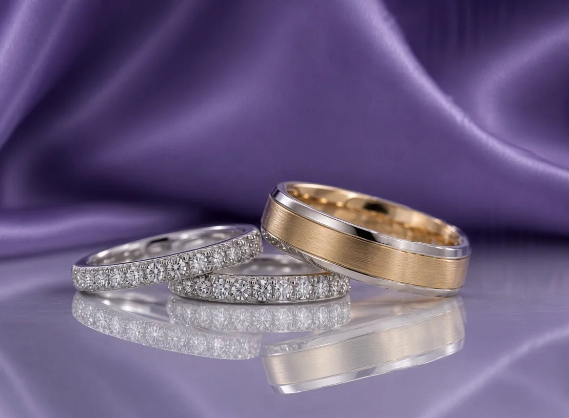 add a wedding band to any ring order and save 10% on the band - only at Quorri