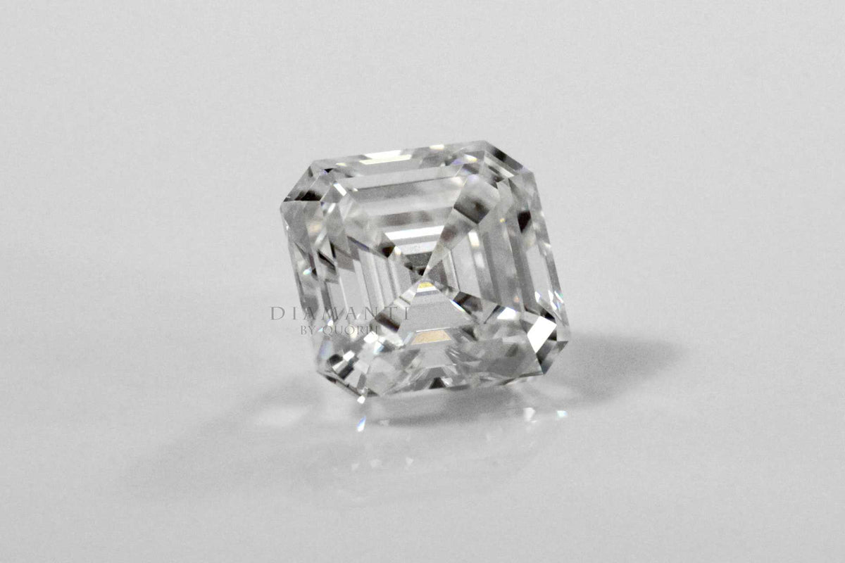 Asscher cut moissanite lab grown diamonds at Quorri Canada