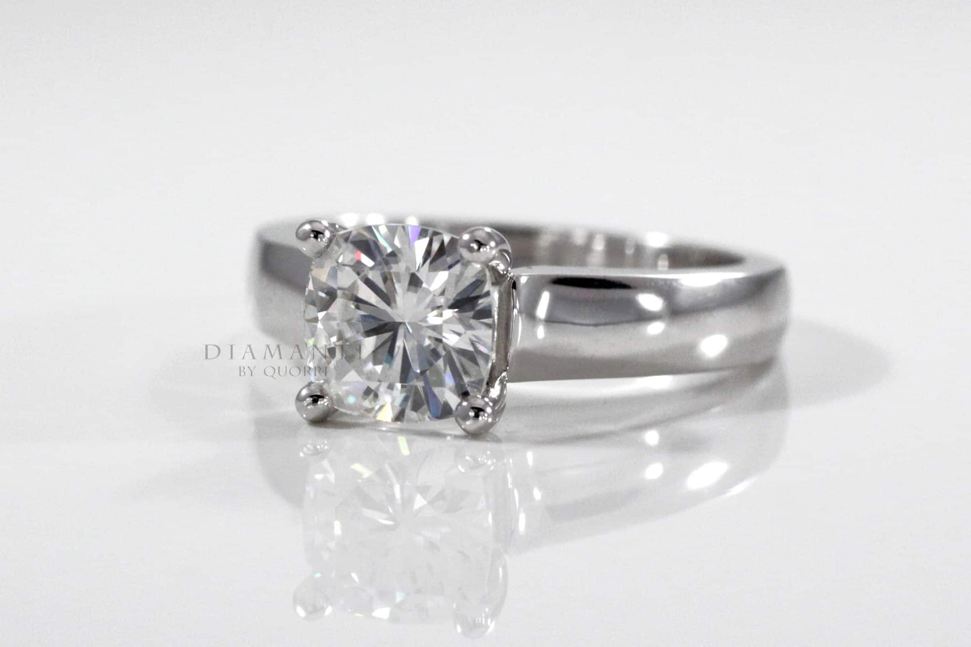 cushion cut moissanite lab diamond engagement ring Canada