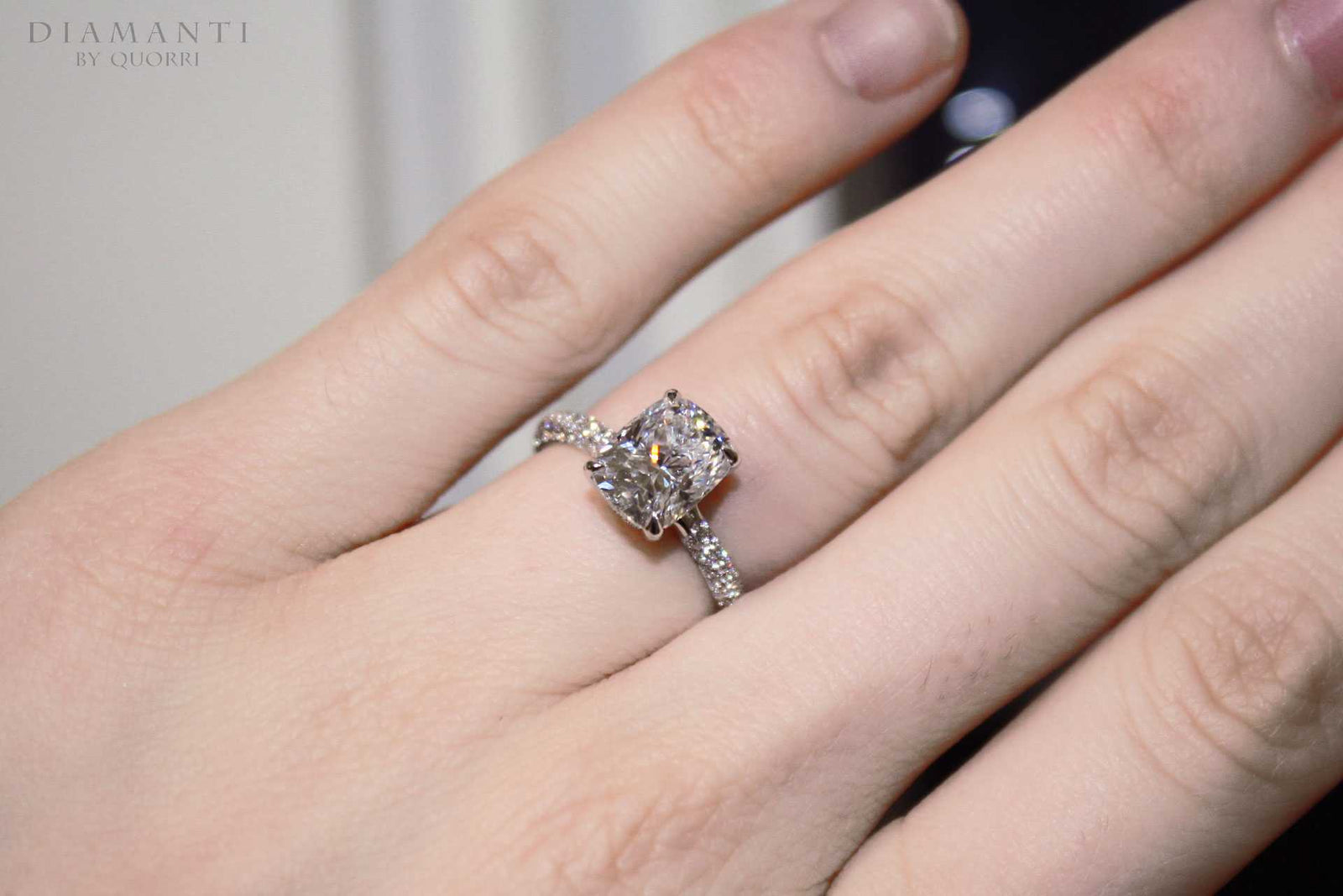 moissanite elongated cushion diamond rings