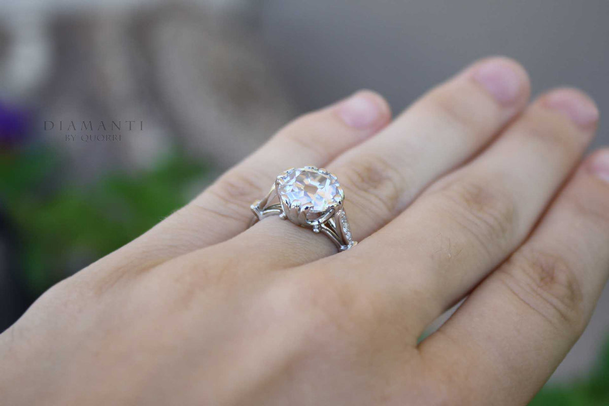 vintage old mine cut moissanite lab diamond ring Canada