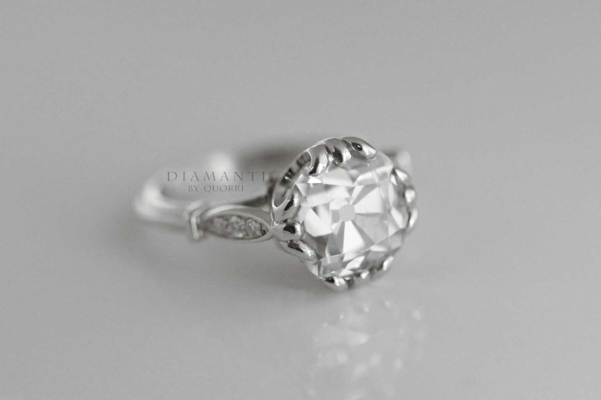 antique old mine cut moissanite lab diamond ring Canada