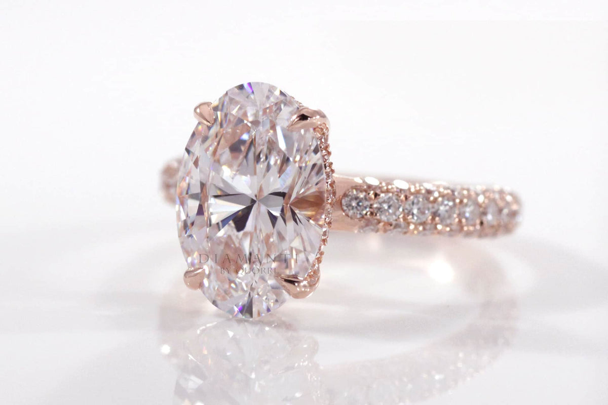 oval cut rose gold moissanite lab diamond ring Canada