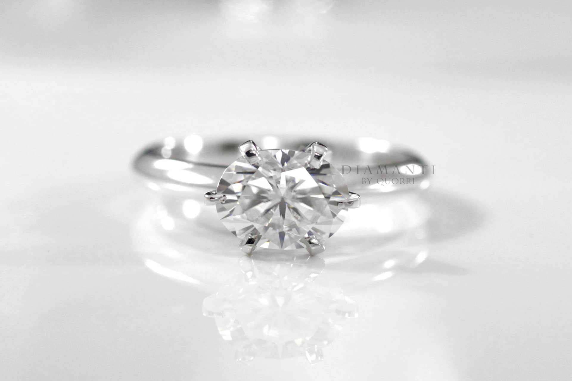 oval cut moissanite solitaire lab diamond ring Canada