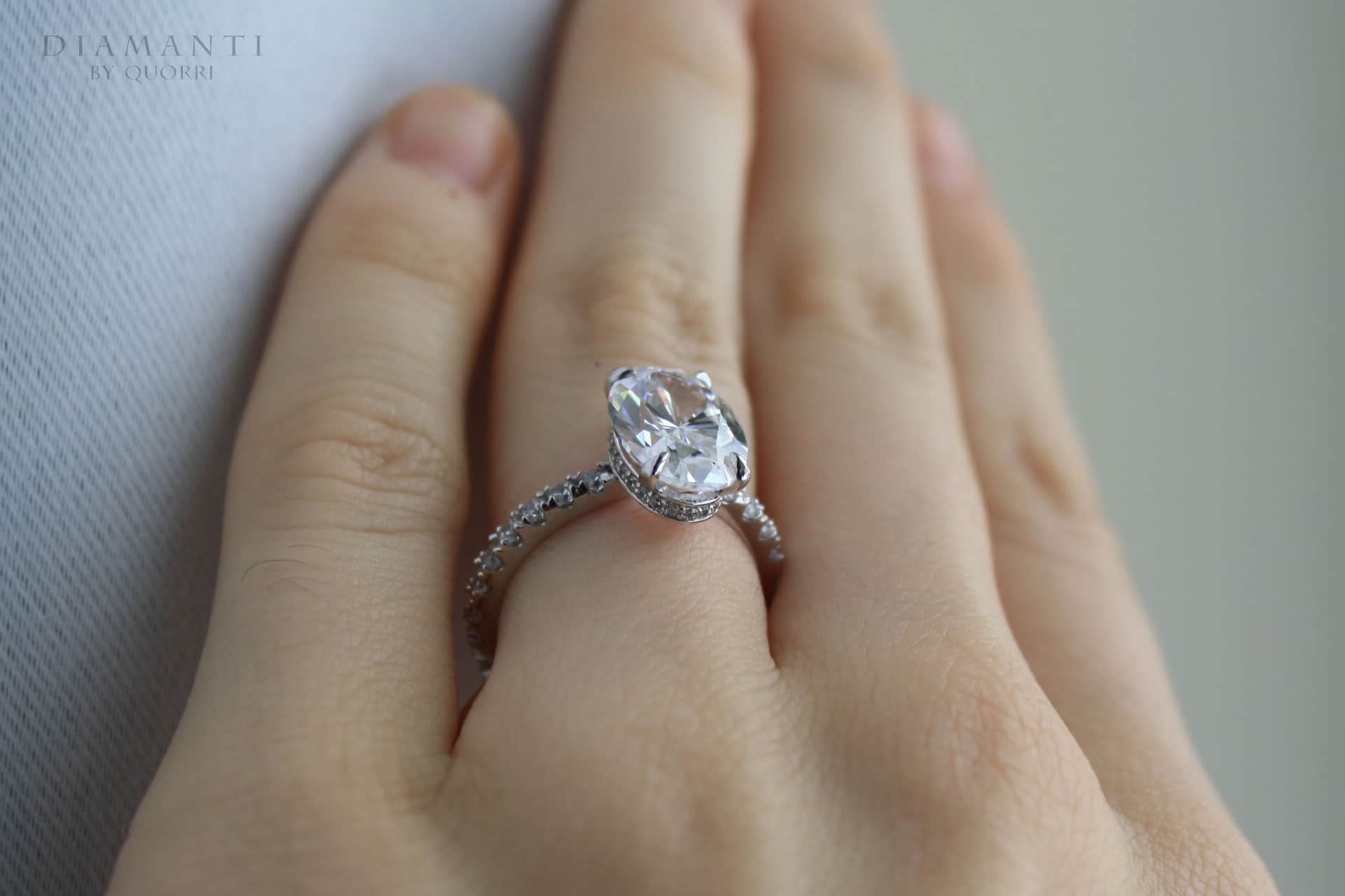 under halo white gold oval engagement ring