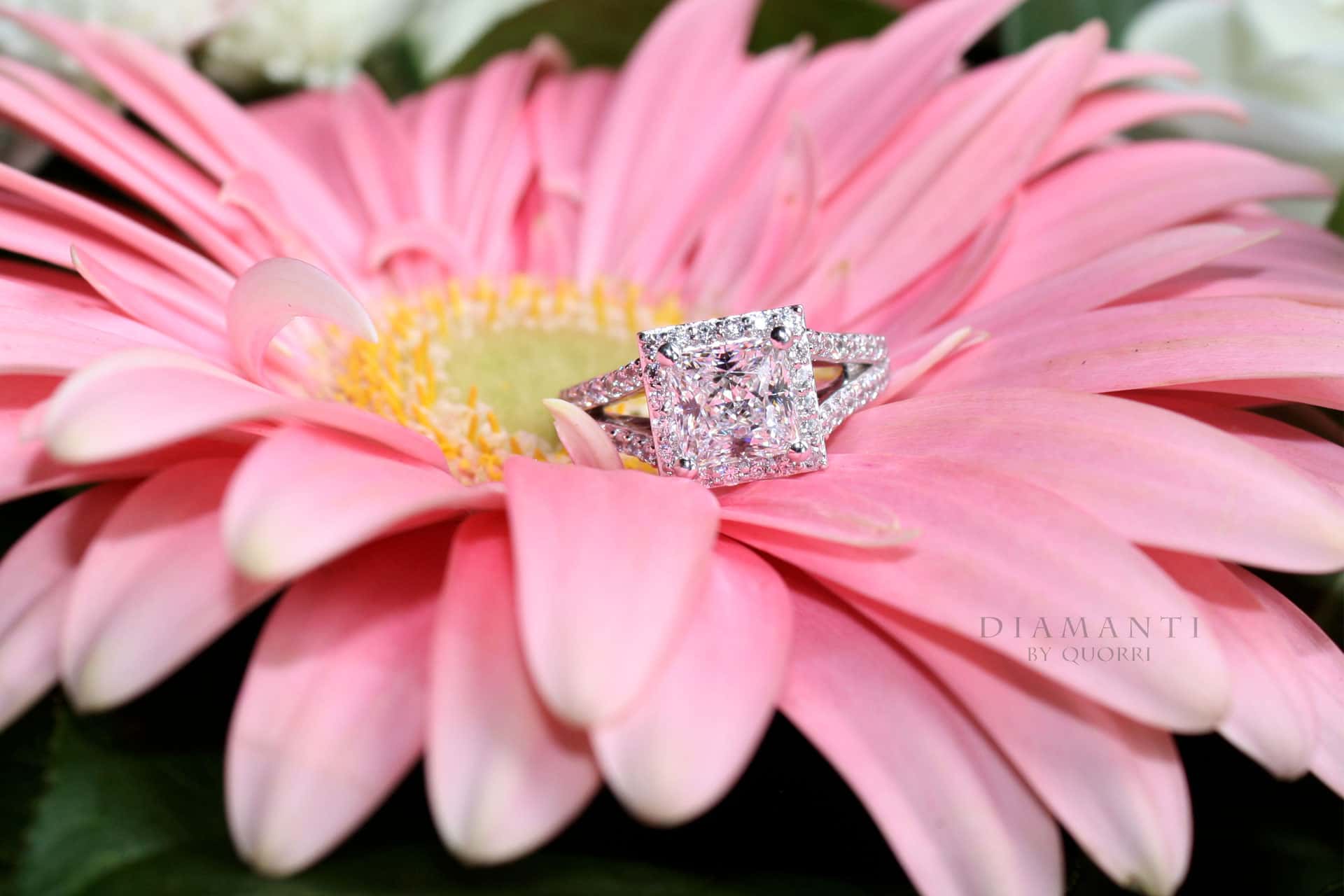 princess cut moissanite lab diamond engagement ring Canada