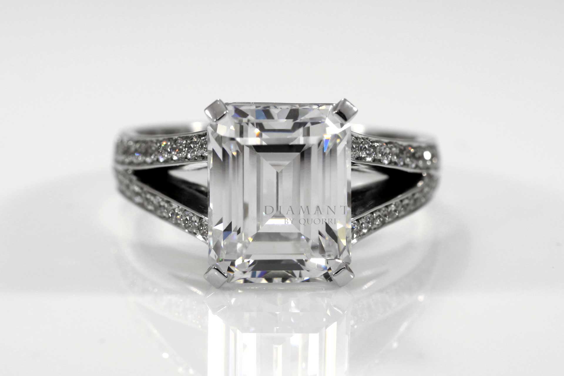 emerald cut lab grown diamond at Quorri Canada