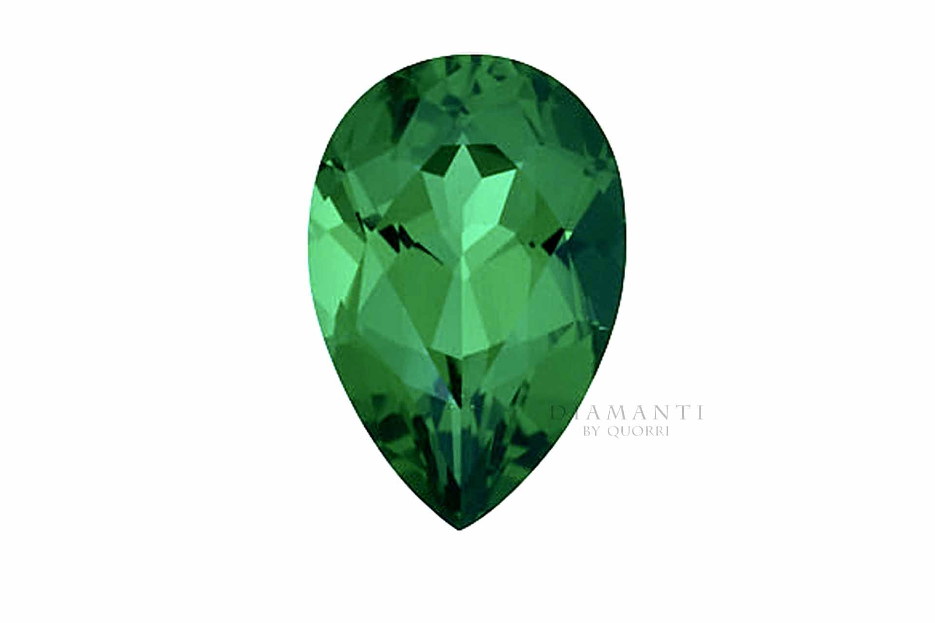 Lab Created Emerald Green PureGem Pear Cut by Quorri