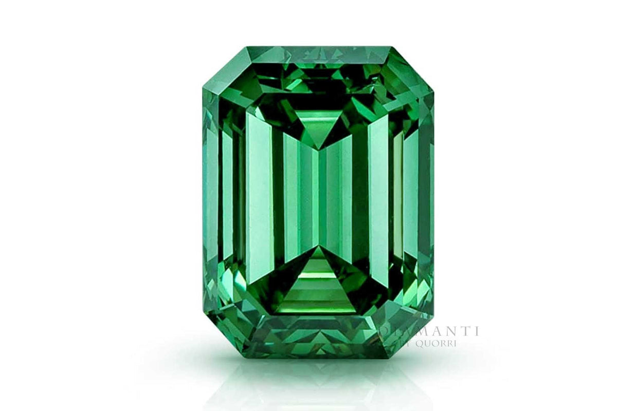 4 carat synthetic lab grown green emerald - emerald cut Canada