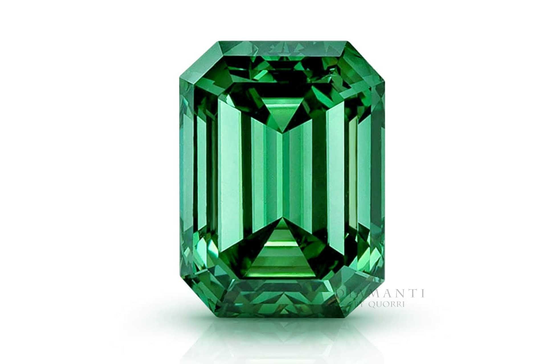 4 carat synthetic lab grown green emerald - emerald cut Canada