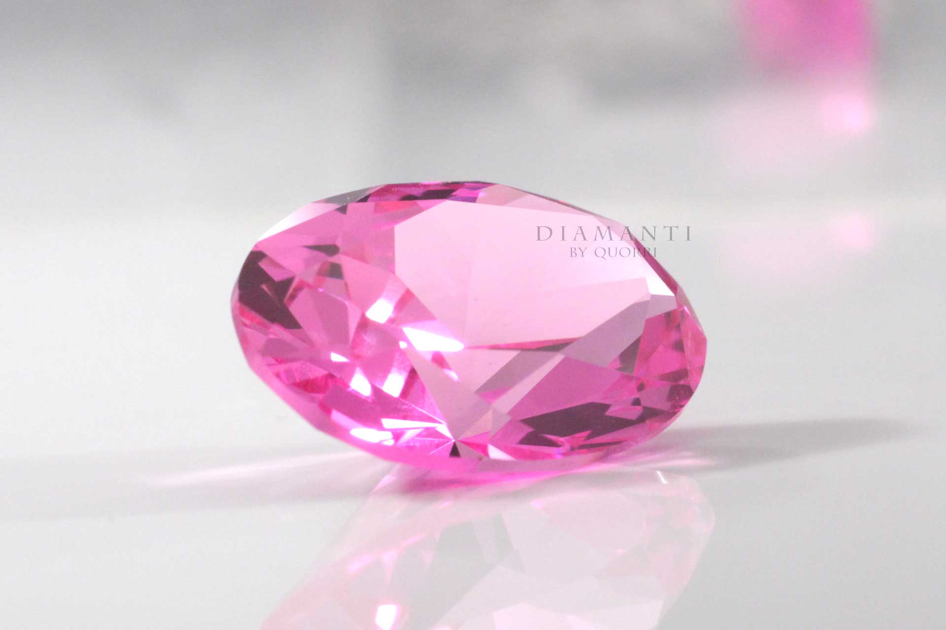 created pink oval sapphire