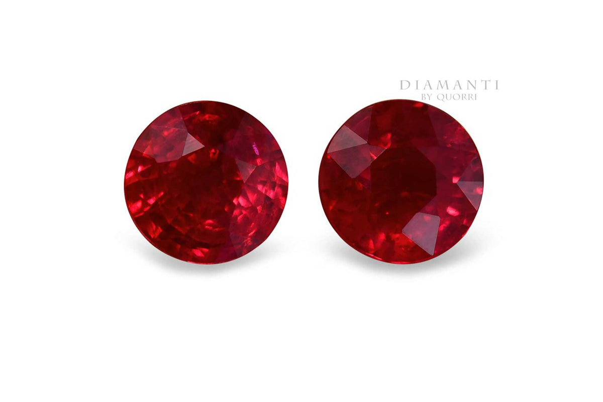 2 carat round brilliant blood red ruby cultured grown ruby