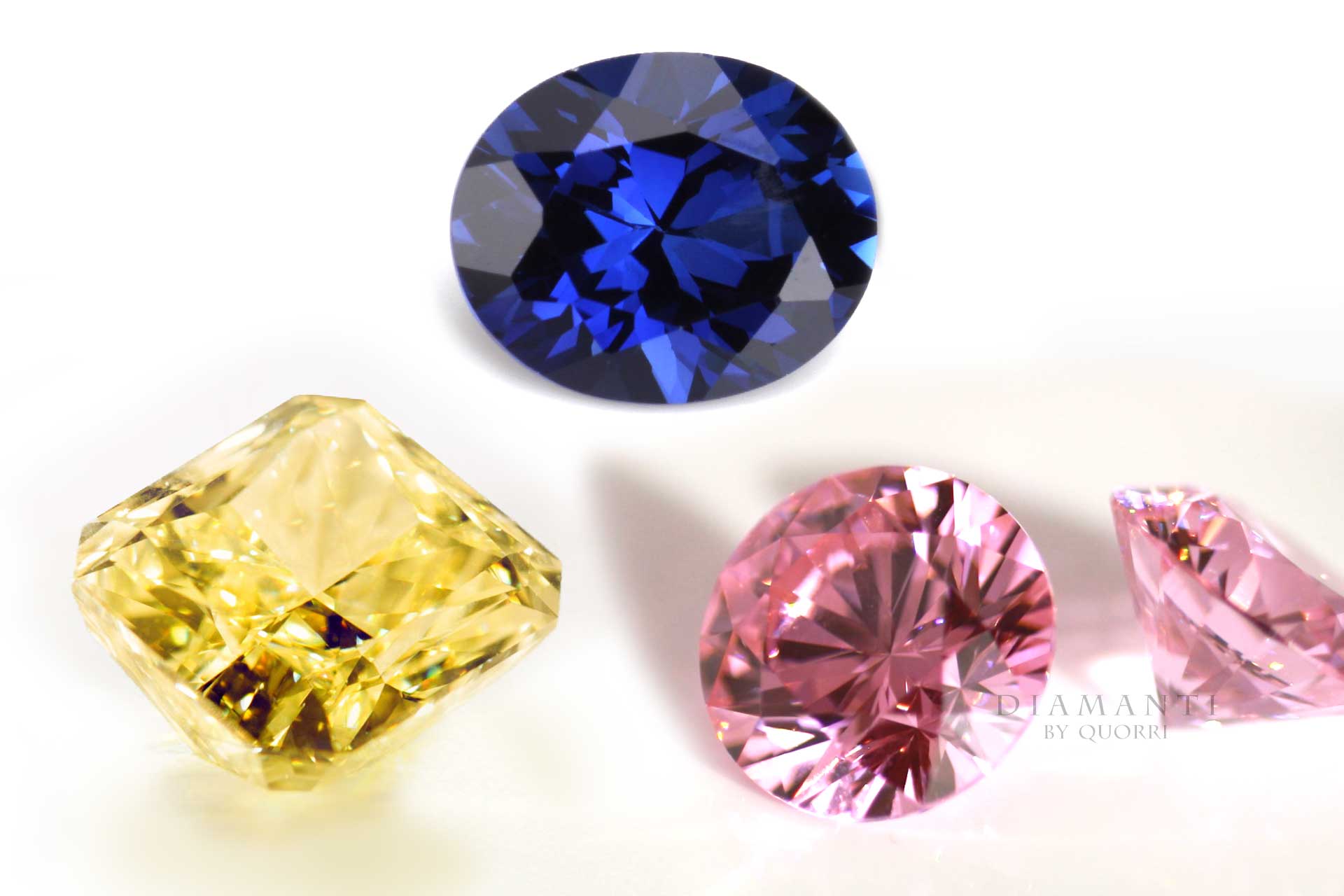 Cultured Blue Pink Yellow Sapphire in Canada