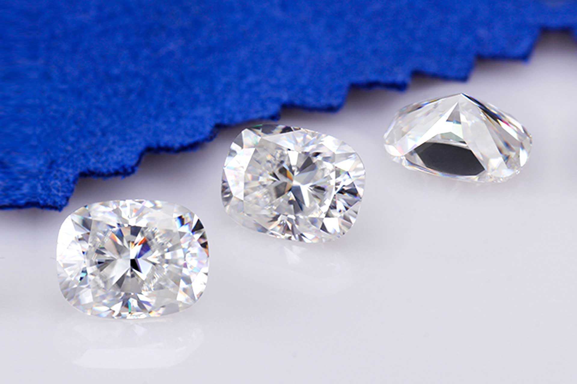 2 carat moissanite elongated cushion diamonds