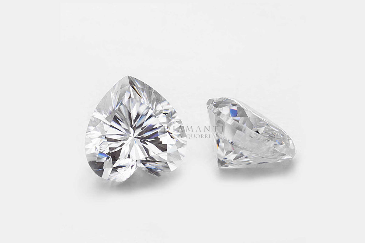 loose heart cut moissanite lab grown diamond Quorri