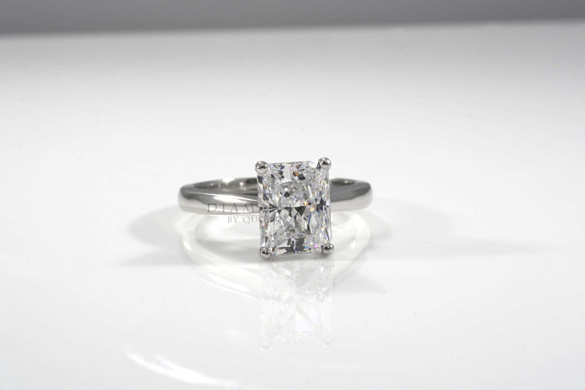 white gold  lab created 2 carat radiant cut diamond at Quorri